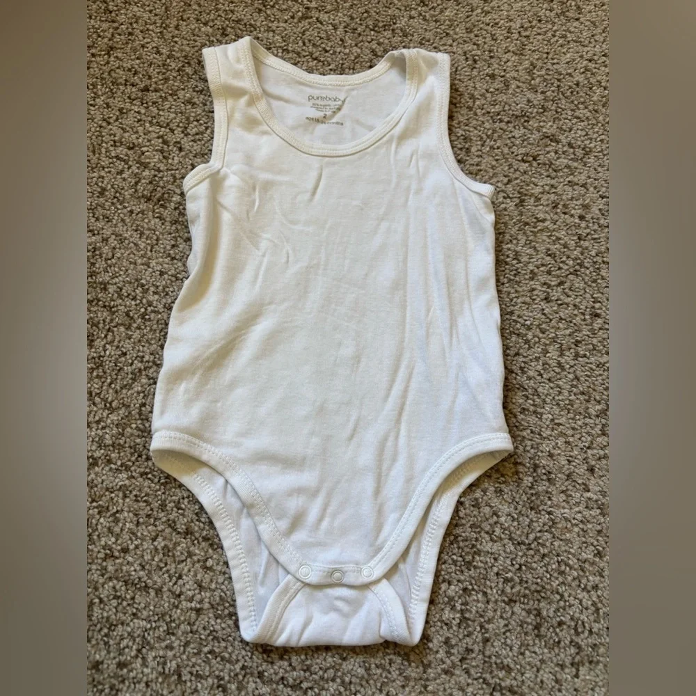 Organic Cotton White Tank Bodysuit Size 18 Mo Set of 3 ( Honest Co, Purebaby )